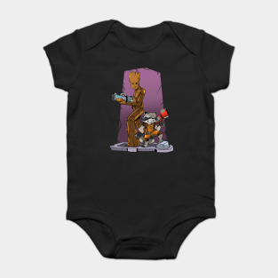 Rocket Raccoon Baby Bodysuit - Rocket and Groot by Jetnder